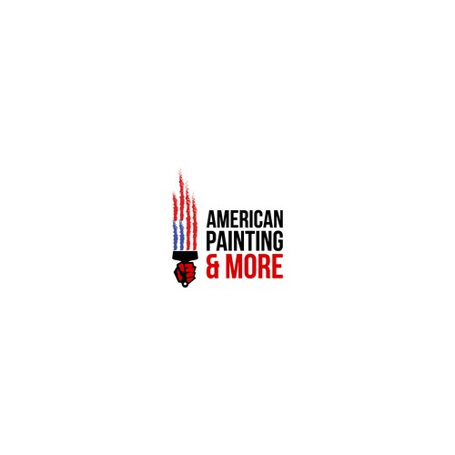 Concept of logo for painting company with a focus on the flag of the United States.