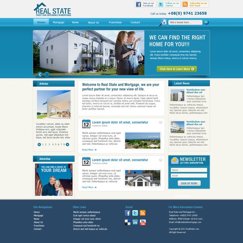 Create a Wordpress Theme for the next website design for Real Estate Network