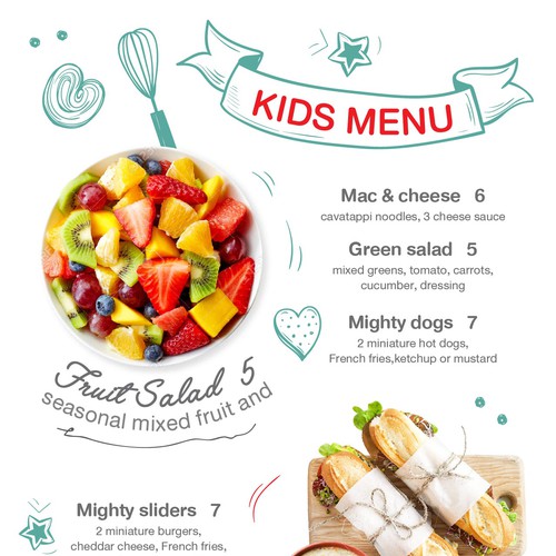 Kids menu