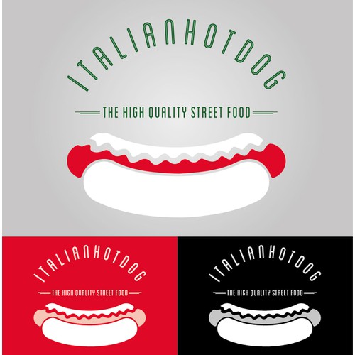 Crea un logo per un hot dog dal gusto italiano. Create a logo for a hot dog by the Italian taste