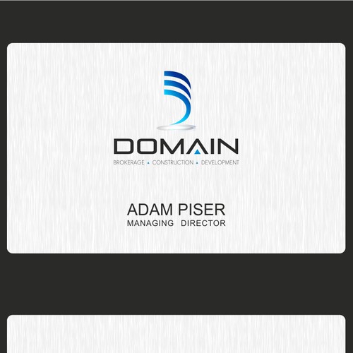 Create the next logo and business card for Domain