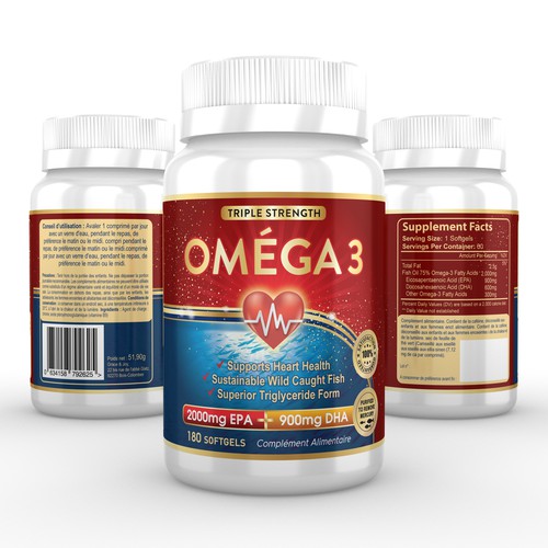 Omega Fish Oil Label Deisgn