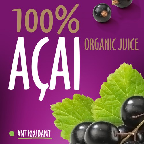 Create an exciting label design for Açaí Beverage!