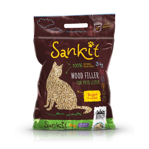 Logo and packaging design of wood filler for pets