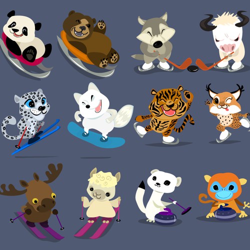 Winter Sport - vector set of illusttrations