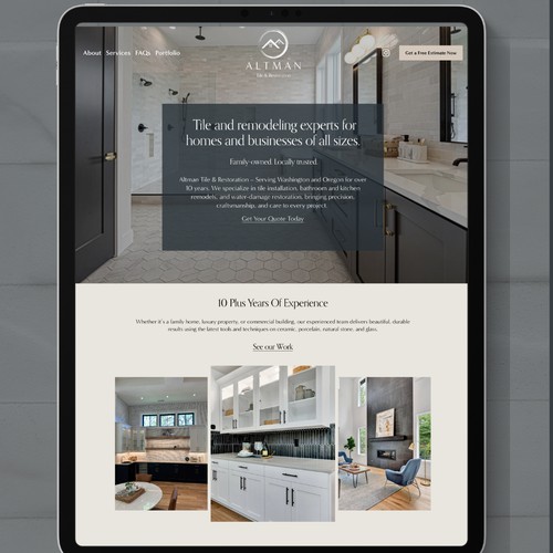 Tile and Restoration Squarespace Website