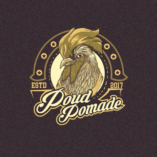 rooster pomade illustration concept