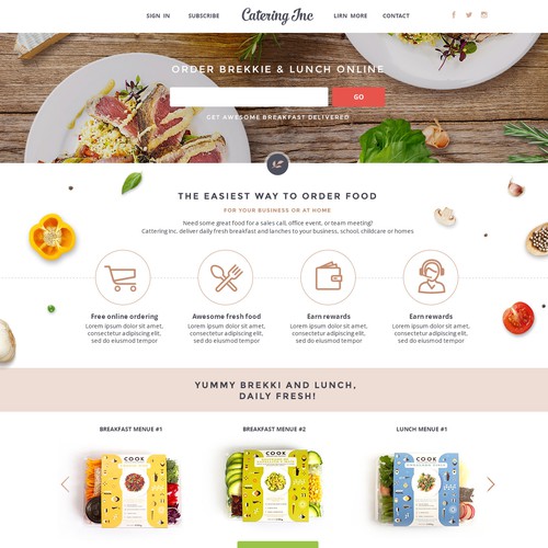 Online ordering for breakfast and lunch 