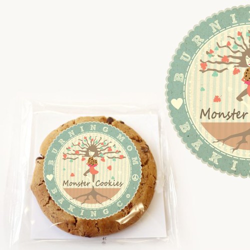 Circular Cookie Package/Logo for Burning Mom Baking Company!!