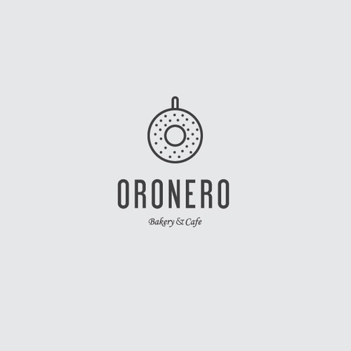 Oronero bakery and cafe logo concept