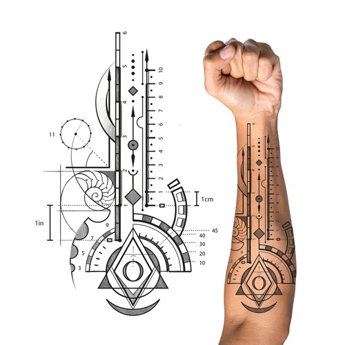Geometry Ruler Tattoo