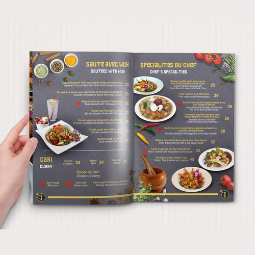 Menu redesign for Sukho Thai Restaurant