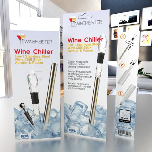 Wine Chiller, aerator and purer box design.