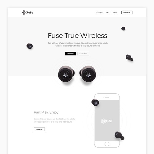 Hero Image Design for Fuse Earbuds