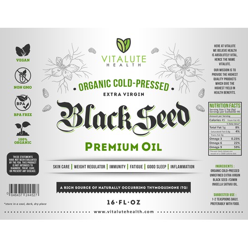 label for blackseed oil