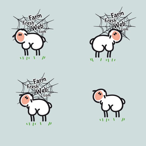 Cute lamb character for logo, web site and sales