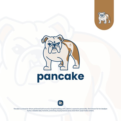 Pancake – Character-Driven Bulldog Logo Design