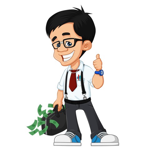 Geek cartoon caricature