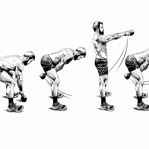 Comic Style Unconventional Workout Illustrations