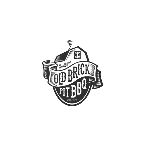 Old Brick Pit BBQ Logotype