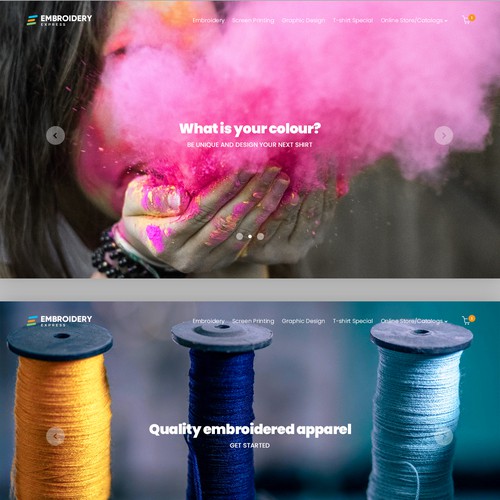 Colorful e-commerce clothing website