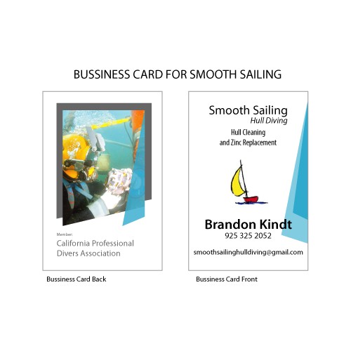 Create a business card for an underwater boat cleaning service