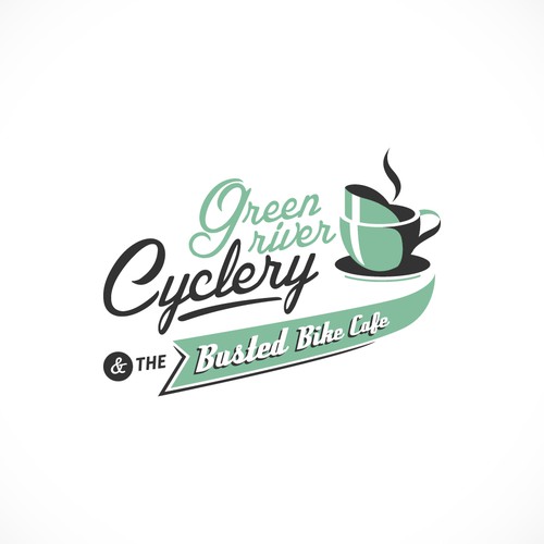 Logo concept for Green River Cyclery & The Busted Bike Cafe