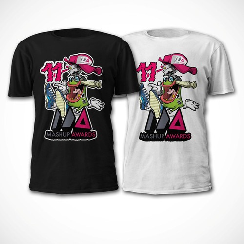 T-Shirt Design For Mashup Award with funny Illustration.