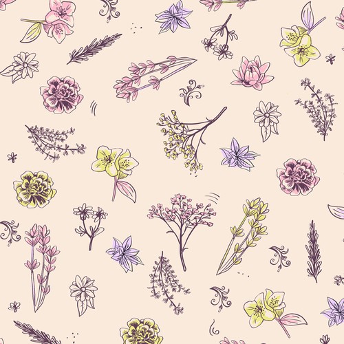 Floral pattern for handbag