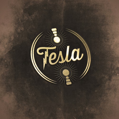 Create a vintage logo (but with a modern touch) for a casual bar/lounge called Tesla