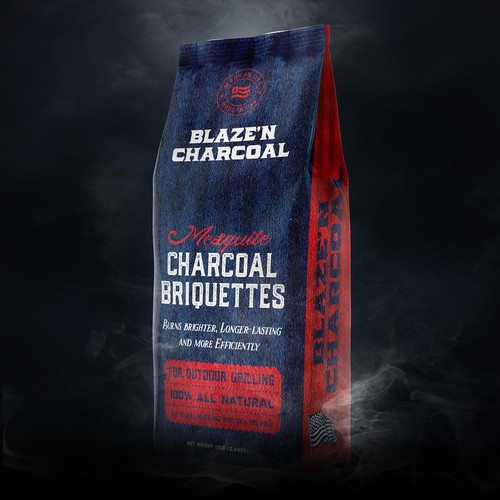 Mesquite Charcoal Briquettes packaging design