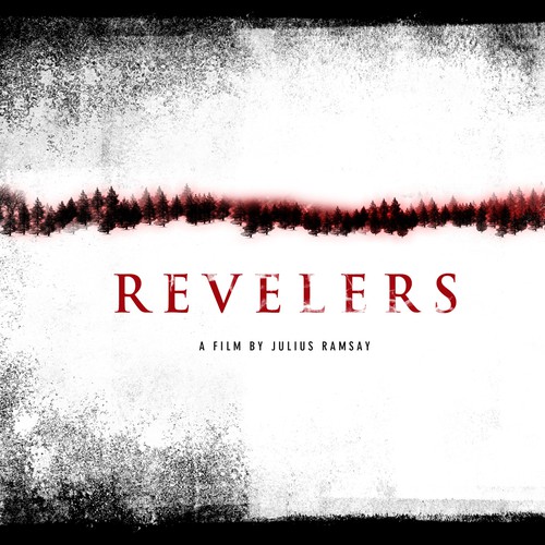 Create an arresting image for REVELERS, an action-packed horror movie