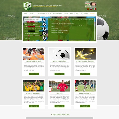 Redesign Soccer Camp Website 