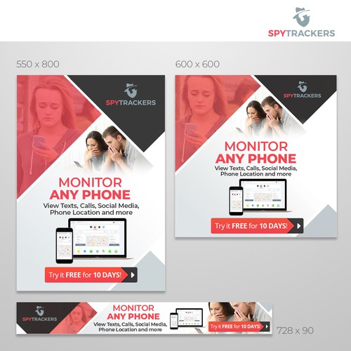 Banner ad for the SpyTrackers cellphone monitoring app