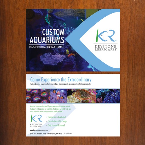 Aquarium design postcard