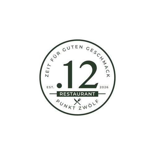 Entwicklung eines Logos für unser neues Restaurant „.12" - PUNKT ZWÖLF