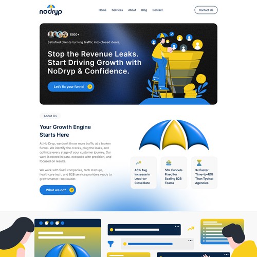 Landing Page UI Design for B2B Marketing Agency