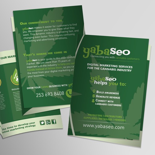 Create a digital marketing brochure for the cannabis industry