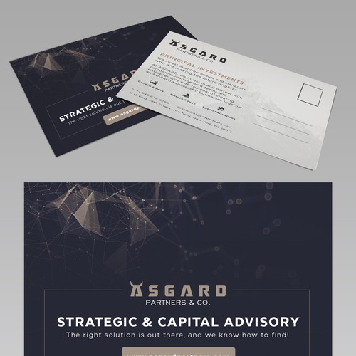 Design catchy postcard flyer for new finance firm