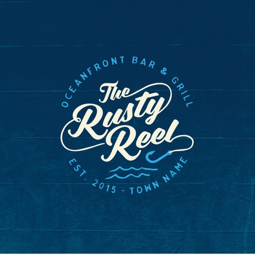 Logo design for The Rusty Reel Oceanfront Bar & Grill