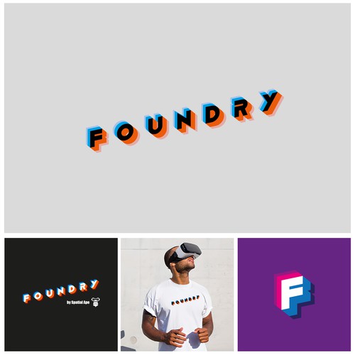 Foundry, logotype for company of virtual reality software on top of the Unity game engine. 