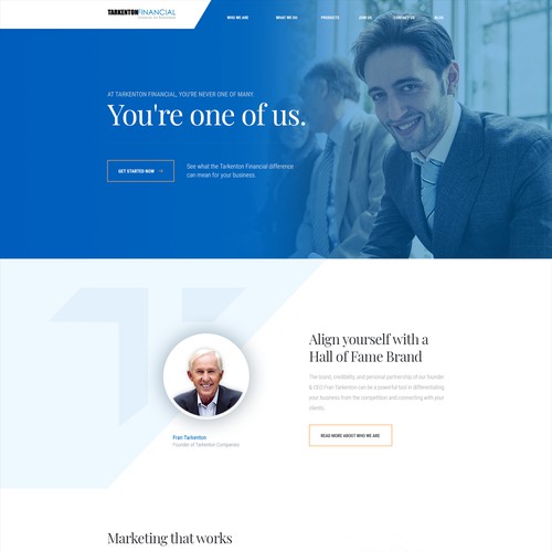 Tarkenton Financial homepage concept