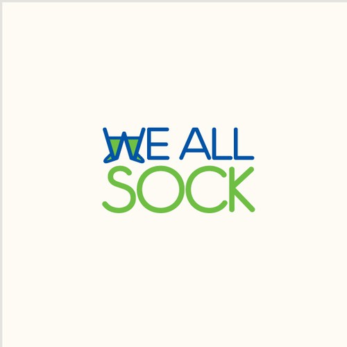 Fun, simple logo concept for We All Sock