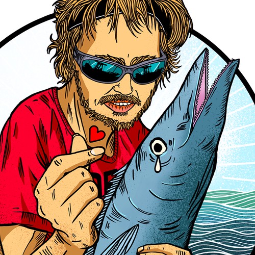 Illustration for a Fishing team T-shirt.