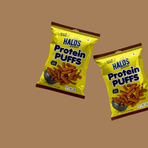 Halos Protein Puffs Package Design