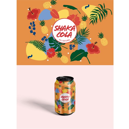 design for a tropical flavor soda