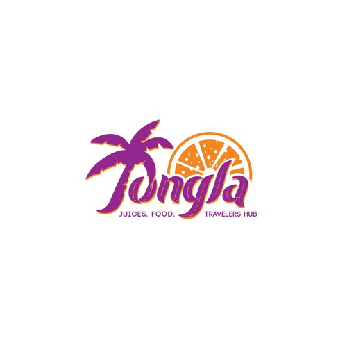 Create the brand logo for a Juice bar in the Mexican Caribean with the name Jungla