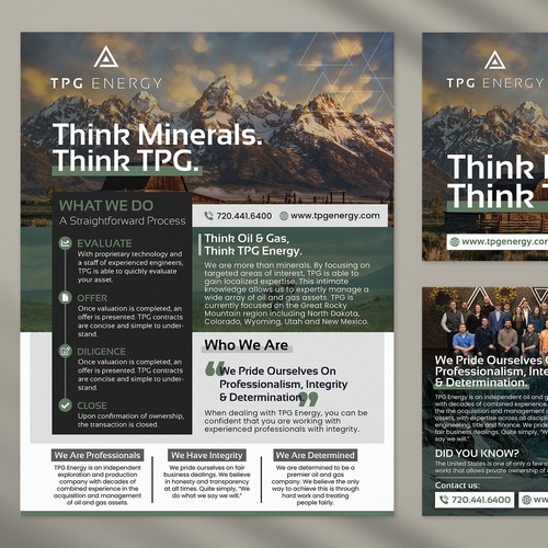 Marketing Flyer and Post Card design for TPG Energy