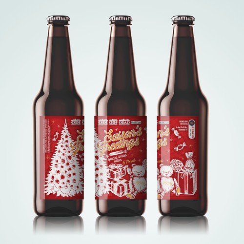 Christmas Holiday Beer Label