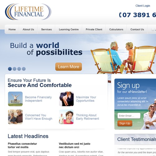 Financial Services Company requires fresh website design